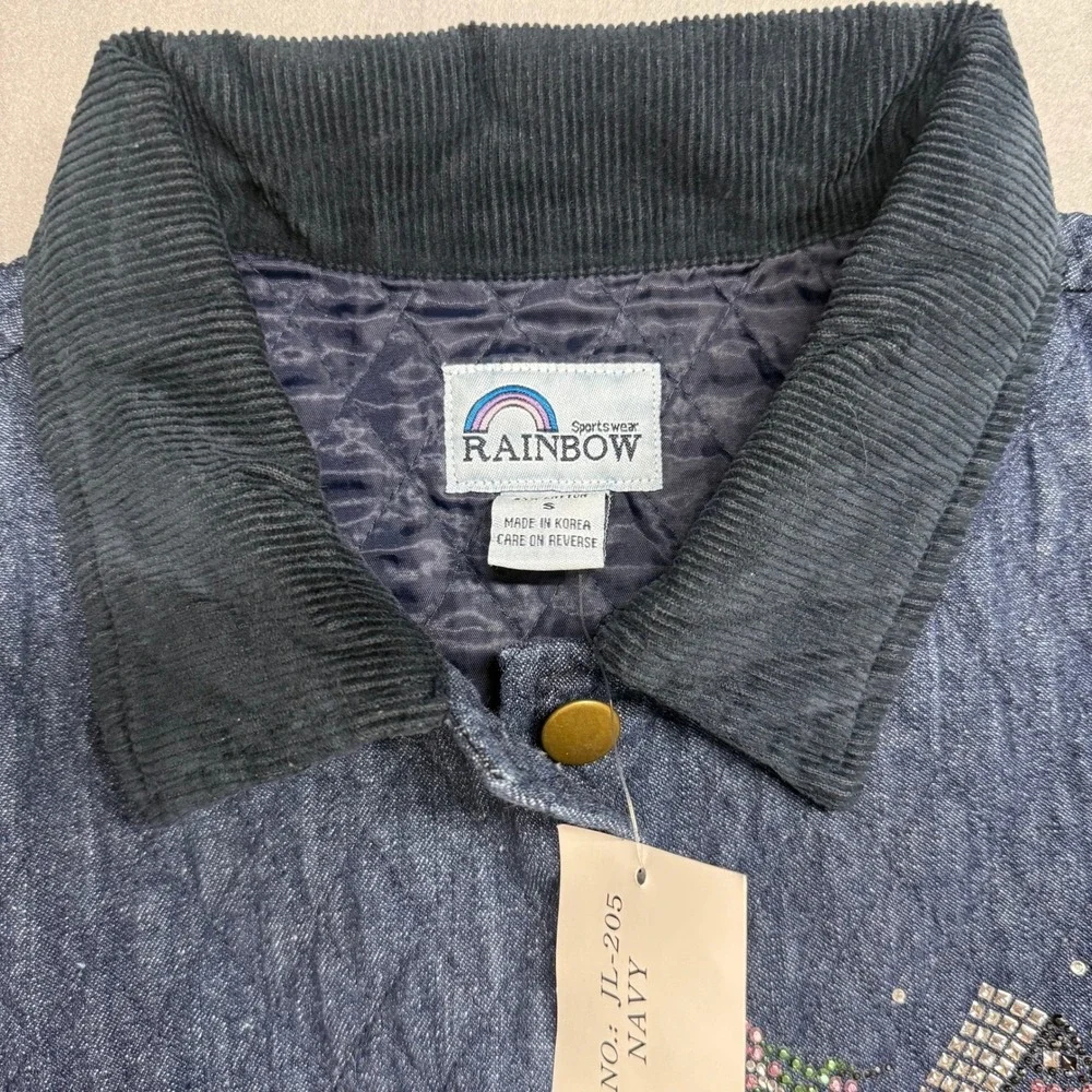 Rainbow quilted denim
