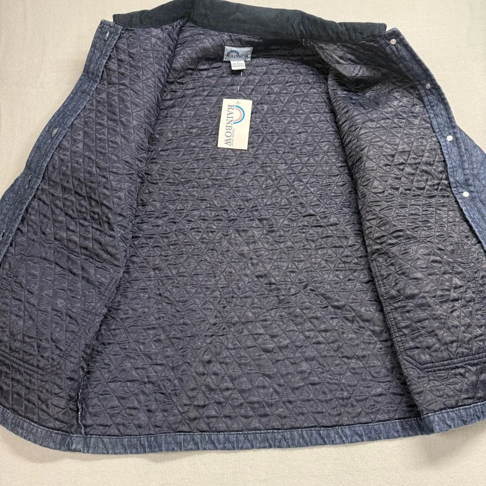 Rainbow quilted denim
