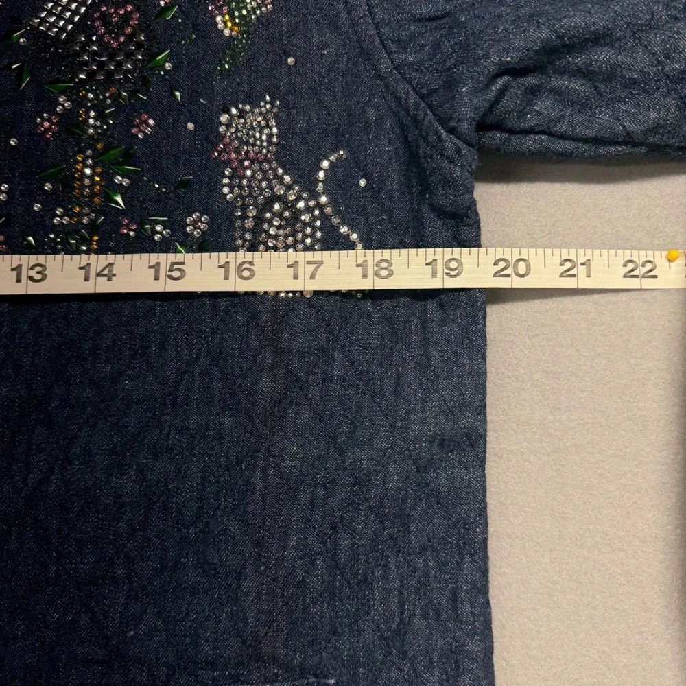 Rainbow quilted denim