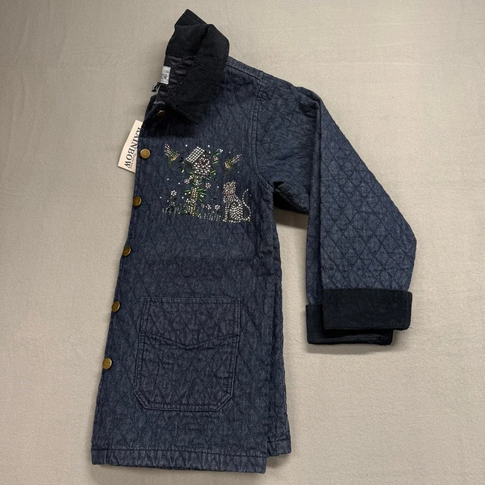 Rainbow quilted denim