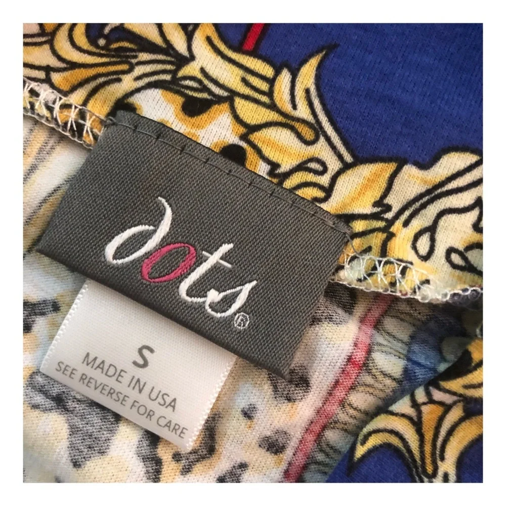 Vintage 1990’s Gold and Blue Bold Print Bandage Mini Skirt, Small‎ 25-28” Waist