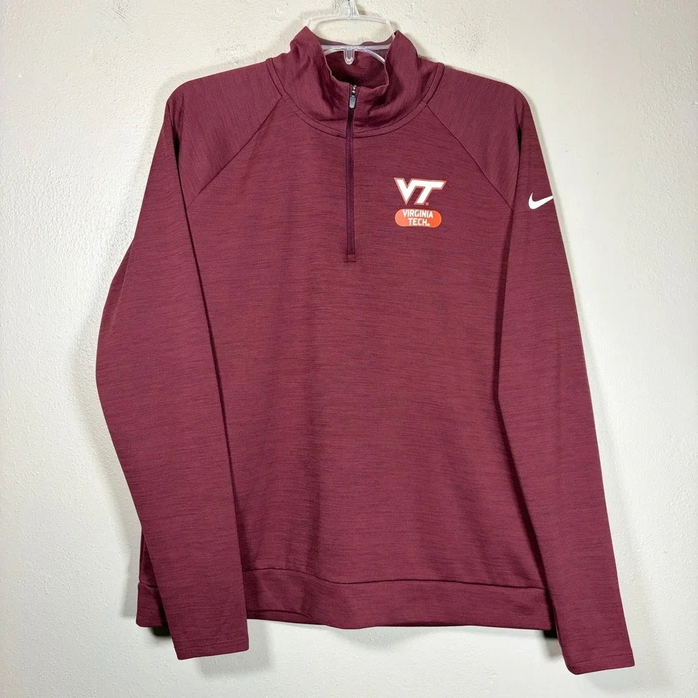 Nike Pacer Half Zip‎ Virginia Tech Hokies Maroon Pullover CU5966 Womens Large