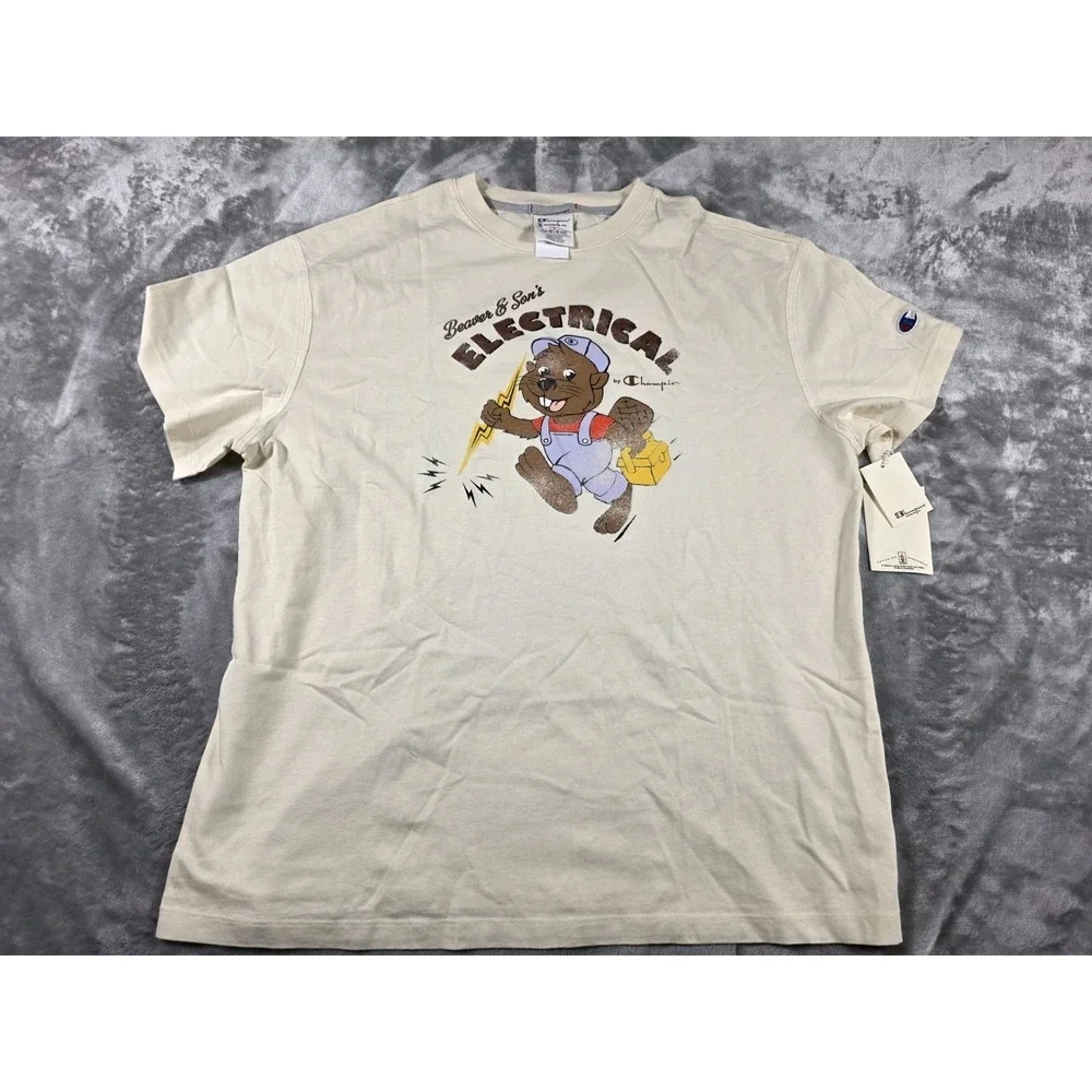 NWT Champion Stadium T-Shirt Beaver & Son's Electrical Graphic Logo Men's‎ Small