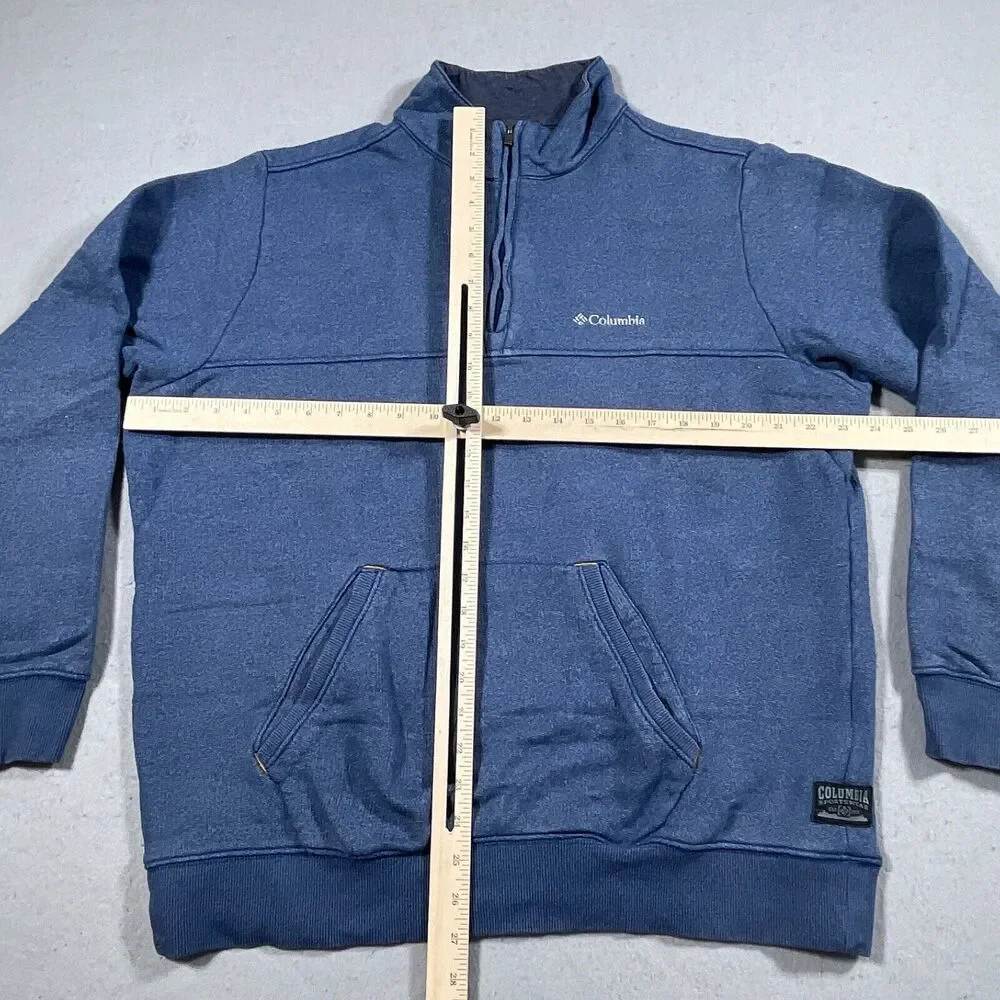 Columbia Sweater‎ Men Large Blue Front Pocket 1/4 Zip Sweatshirt Outdoors