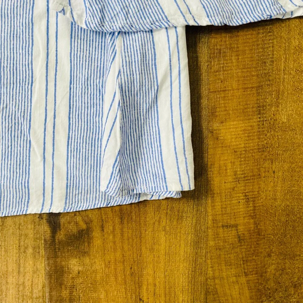 The‎ Nines Blue White Striped Cold Shoulder Tank Top Size M