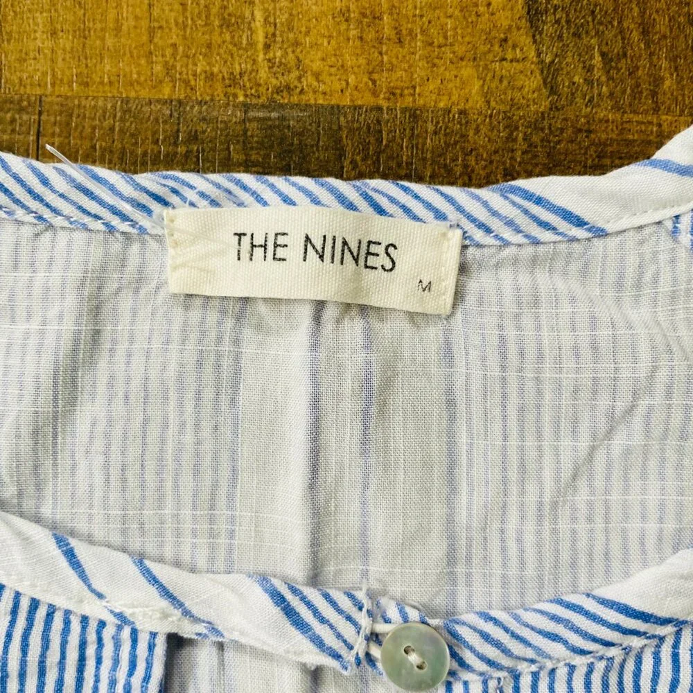 The‎ Nines Blue White Striped Cold Shoulder Tank Top Size M