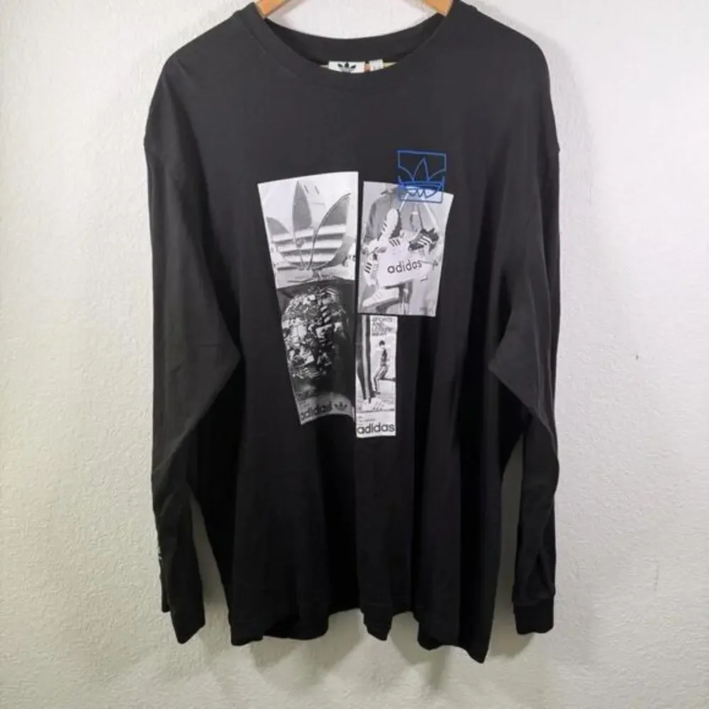 Adidas Originals‎ Common Memory Long Sleeve T-Shirt Black Men's 2XL
