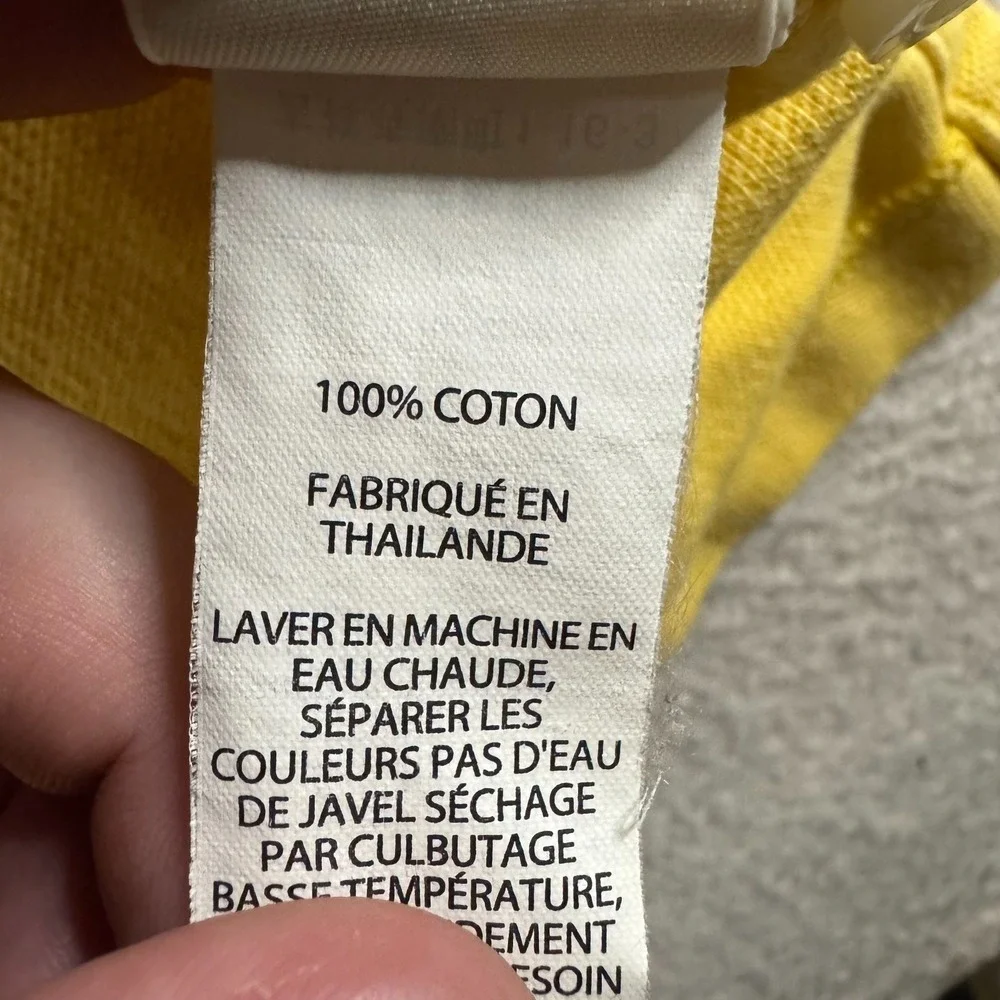 LL Bean Polo Shirt Mens Medium Yellow Good Cotton Pique Short Sleeve 233437