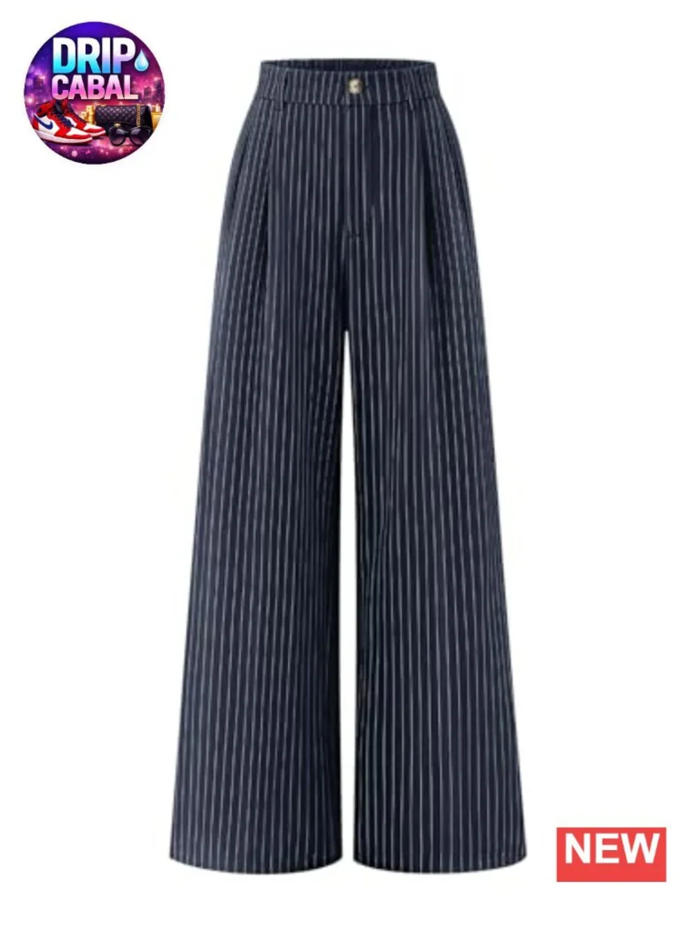 Wide Leg Striped Business Work Pants High Waist Palazzo Slacks Dressy Office