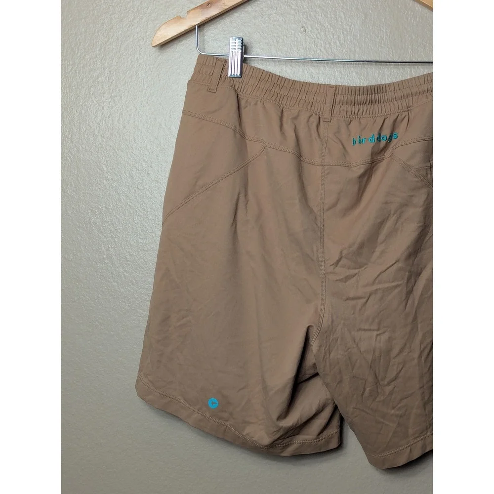Birddogs Gym Shorts Mens L Khaki Activewear Lined Pocket Stretch 7in Inseam