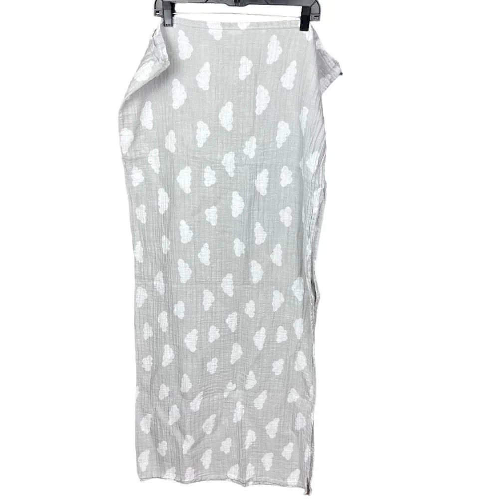 Cloud Island Baby Blanket Grey White Cloud Print Lightweight Cotton