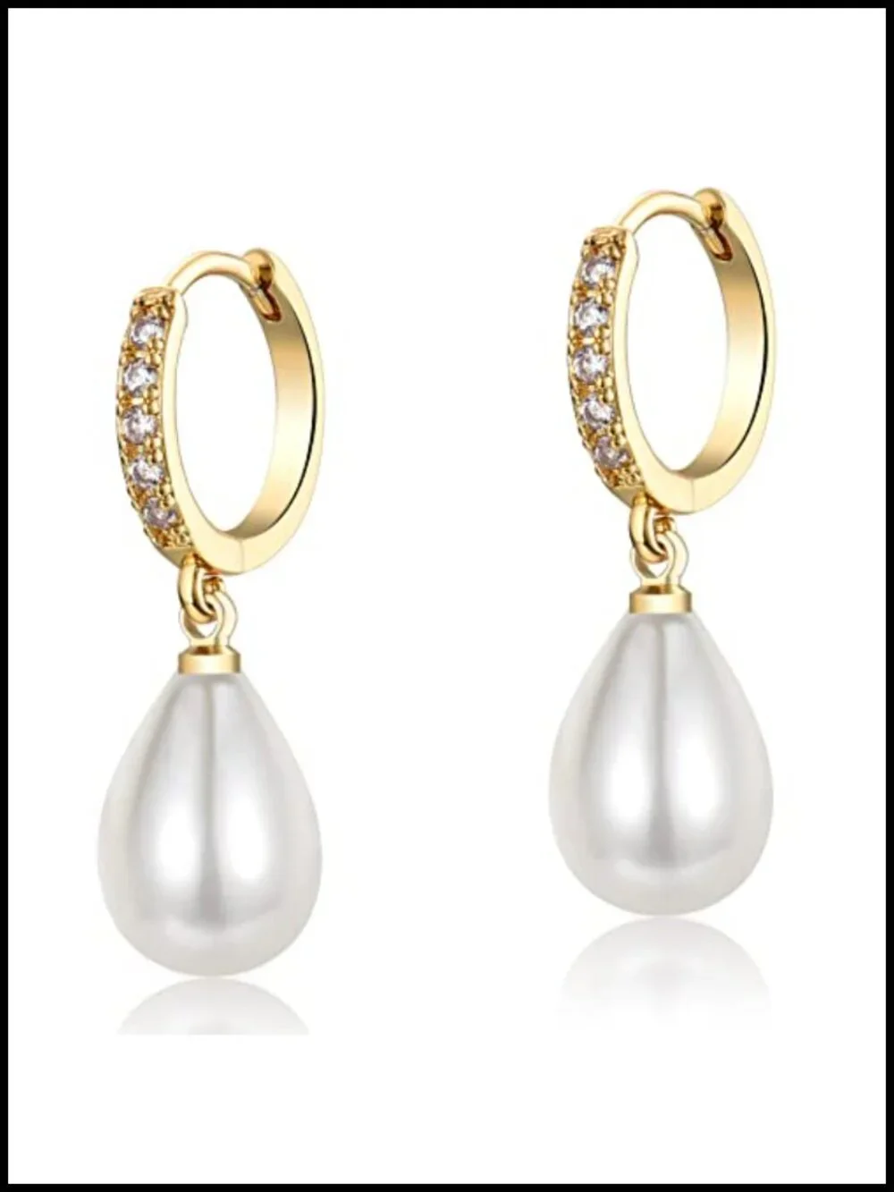 Pearl Drop Earrings for Women Sterling Silver Hoop Dangle Huggies