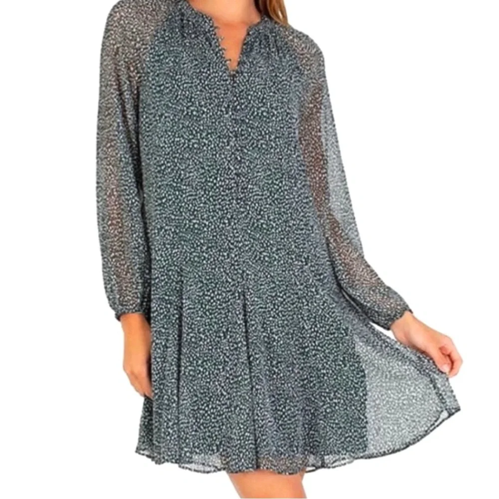 Joie Limited Edition Boho Baloon Sleeve Flowy Semi Sheer Dress.