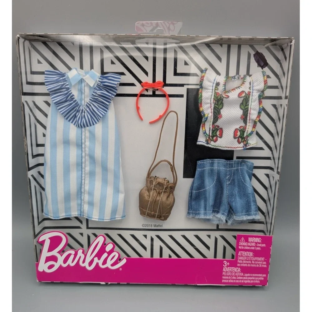 Barbie Floral Pinstripes Fashion 2 Pack  Mattel‎ 2018 FXJ63 New Sealed
