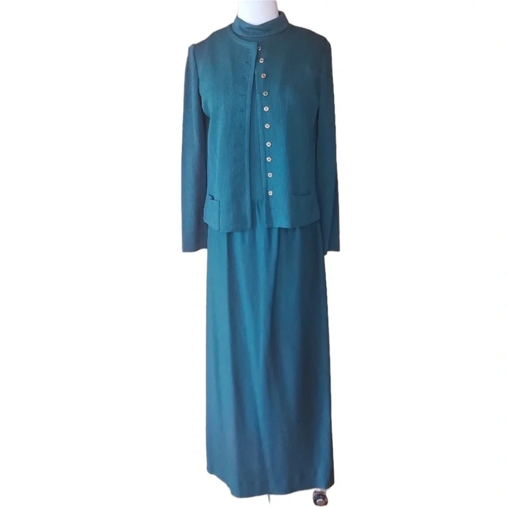 Late 1950s Leslie Fay Gown &‎ Matching Cardigan