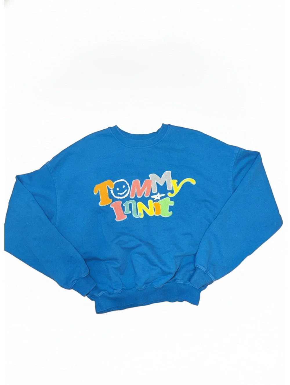 Tommy Innit Colorful Puff Print Crewneck Sweatshirt Blue Size S