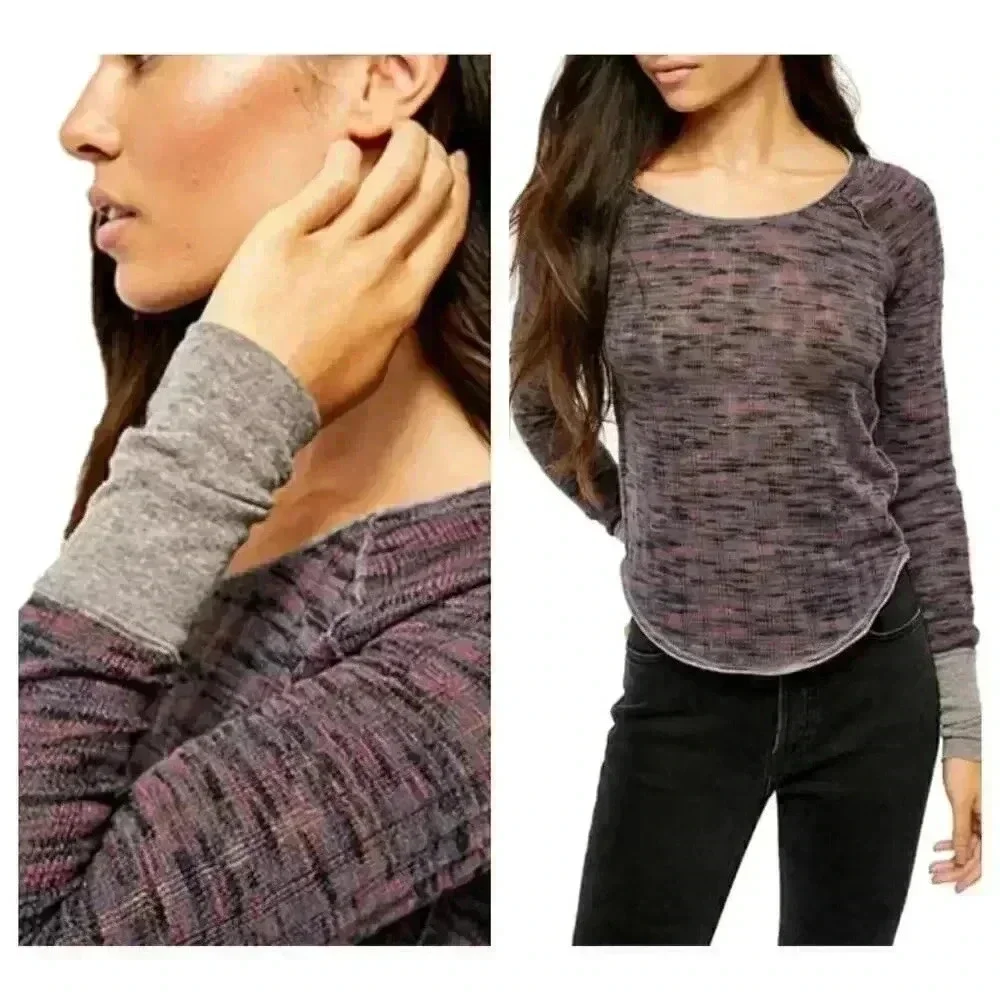 Free People Space Out Long Sleeve‎ Knit Top Small