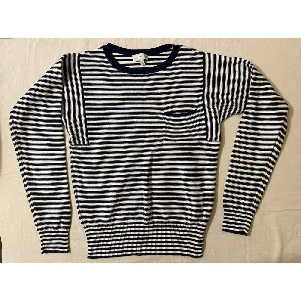Lucky Brand Women's‎ Size XS Long Sleeve Knit Shirt Sweater Striped Casual