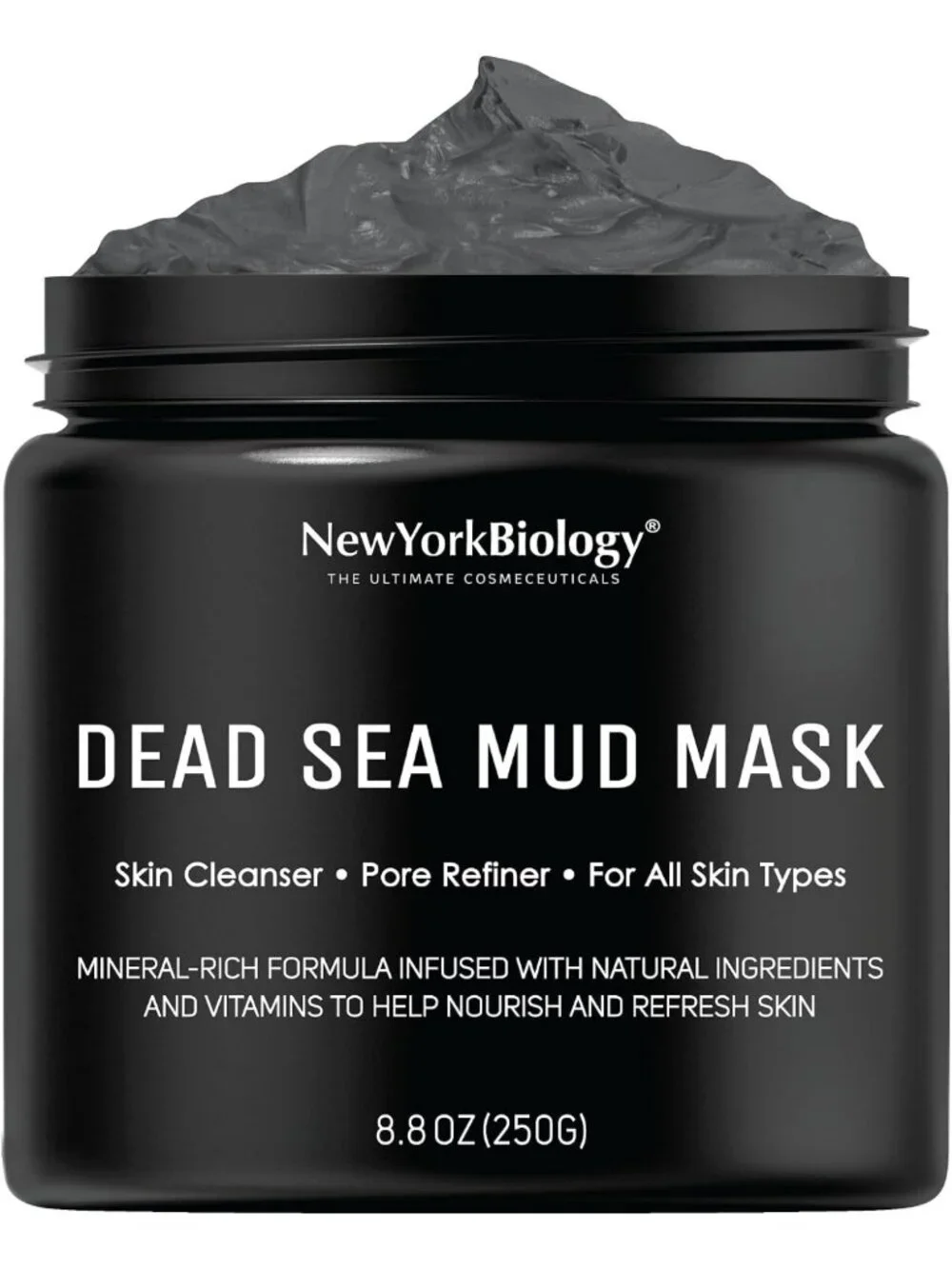 Revitalizing Dead Sea Mud Mask - Spa Quality Pore Refiner for Oily Skin, 8.8 oz