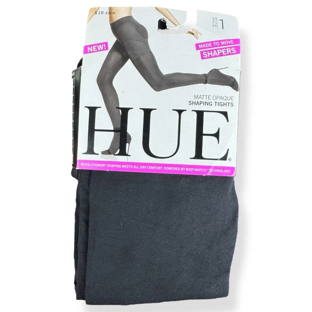 HUE Made to Move Matte Opaque Shaping‎ Tights Size 1 Black