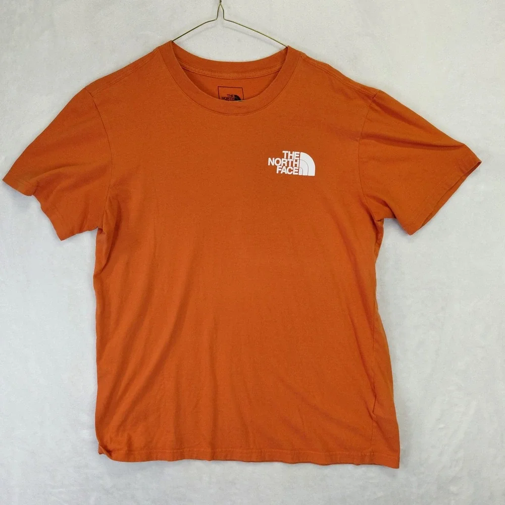 The North Face Mens Orange Never Stop Exploring Graphic T-Shirt Size M Medium