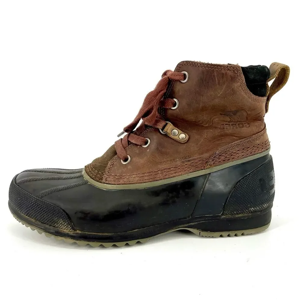 Sorel Men's‎ 8.5 Ankeny Waterproof Duck Brown Leather Snow Boot