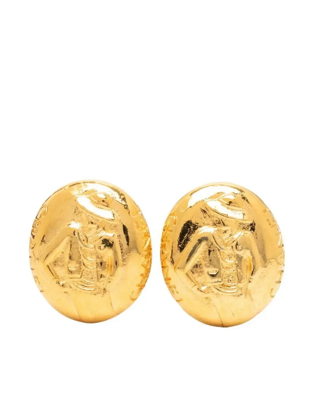 Chanel Earrings Logo Gold-Tone Metal #327542C48B