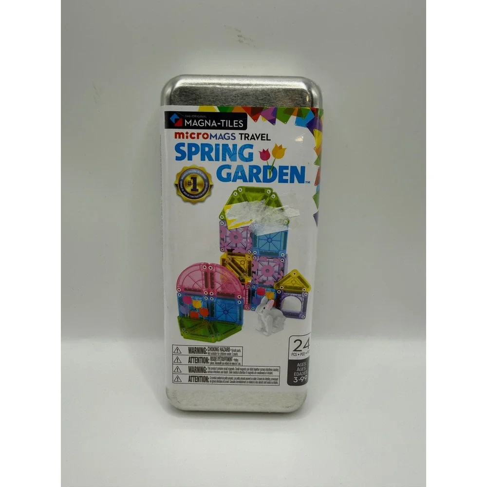 Magna-Tiles microMAGS Travel Spring Garden 24 Piece Magnetic Building Set NWT