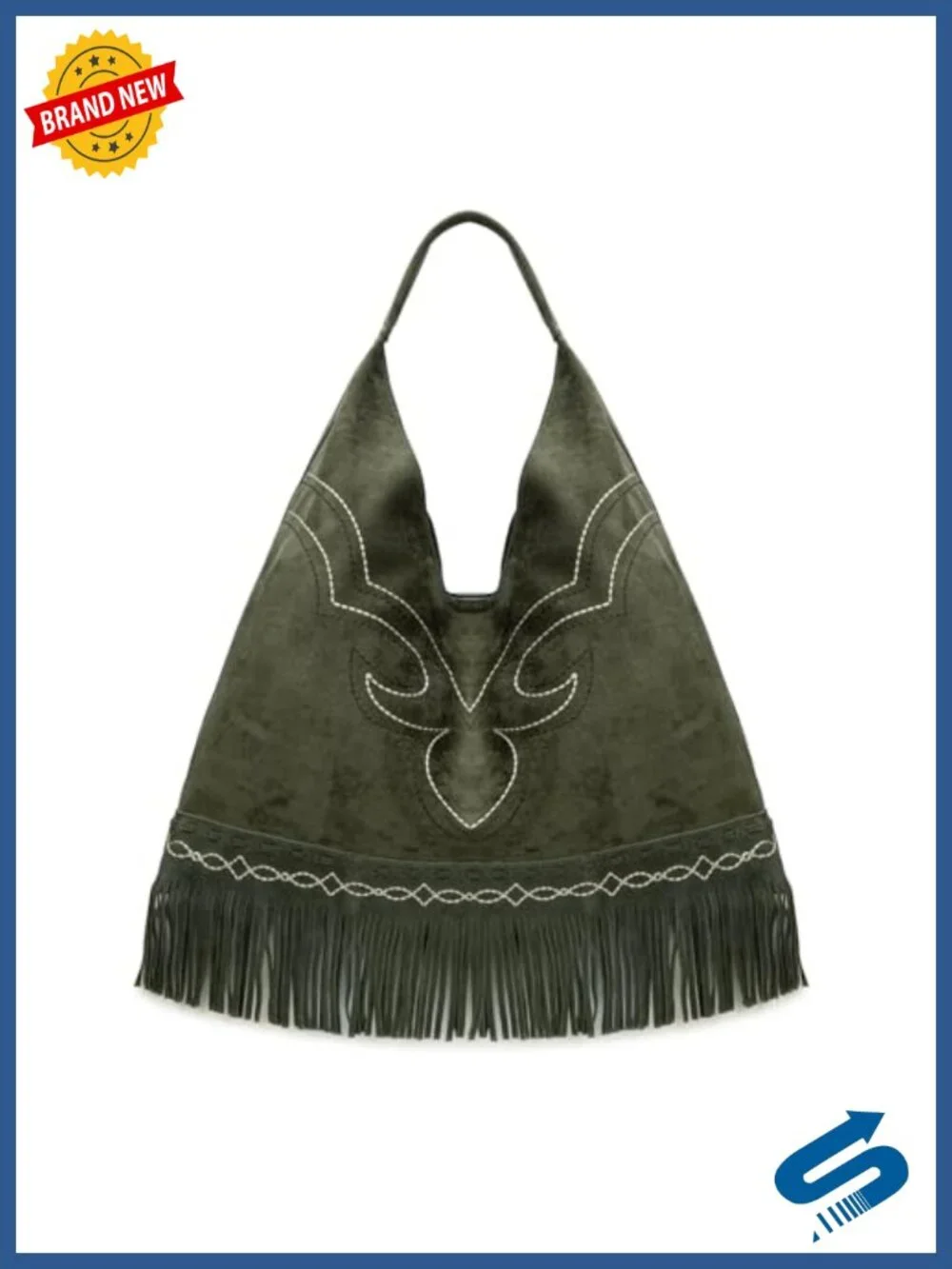 Western Fringe Large Hobo Bag Suede Purse Shoulder Handbag