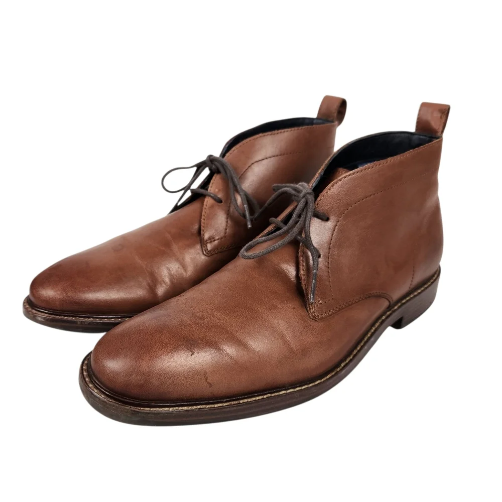 Cole Haan Kennedy Brown Leather Lace Up Waterproof Chukka Boots Mens Size 8.5