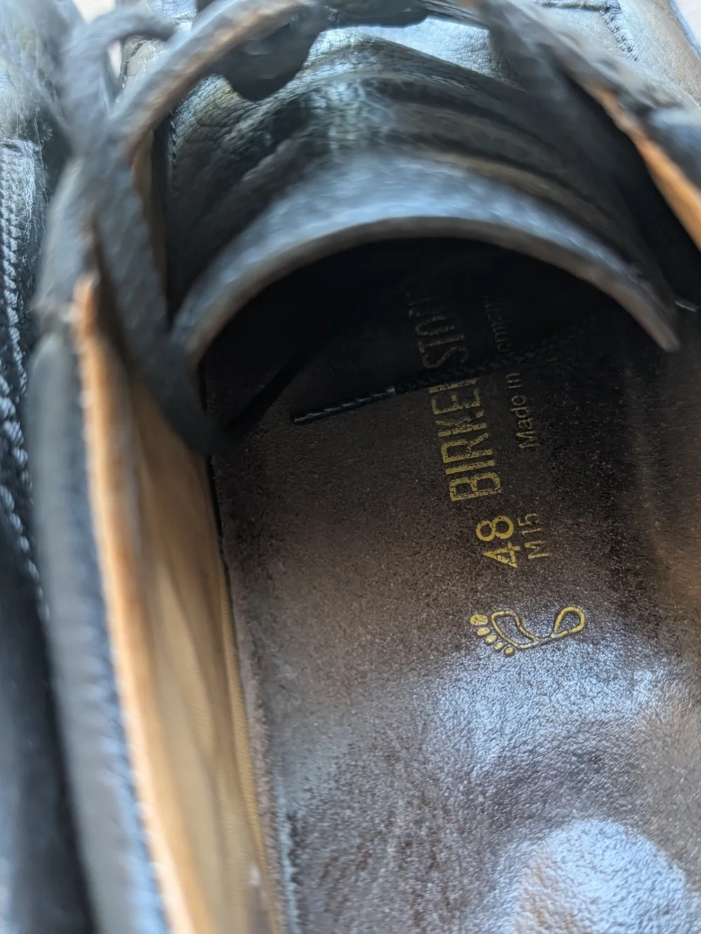 👞✨Vintage Birkenstock Memphis men's black leather lace-up Oxford/Derby shoes
