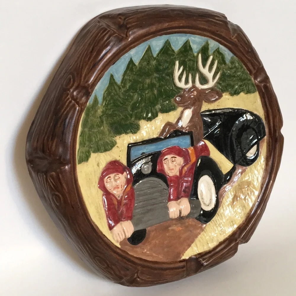 Handcrafted 3D Bas-Relief Deer Bagged