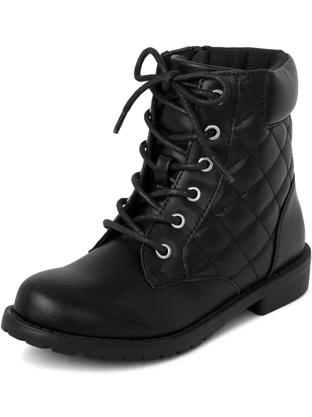 The Children's Place Black Lace-Up Side-Zip Kids Ankle Boots size 2
