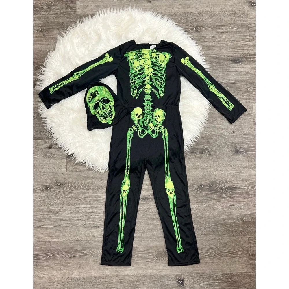 Halloween Glow in The Dark Skeleton Costume Kids Light up Ages‎ 9-11Y