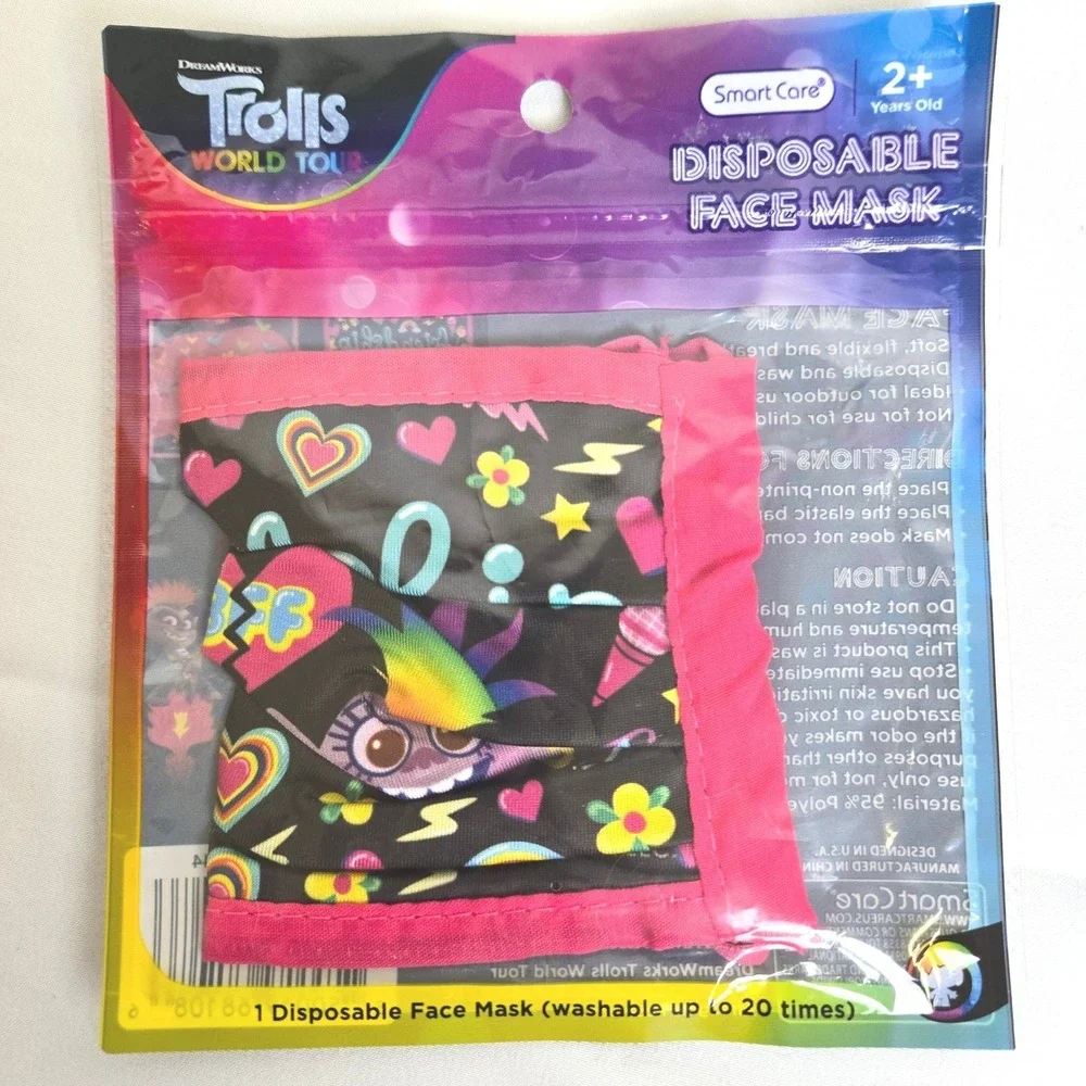 Smart Care DreamWorks Trolls World Tour Disposable Face Mask, 2+ Years Old,‎ New