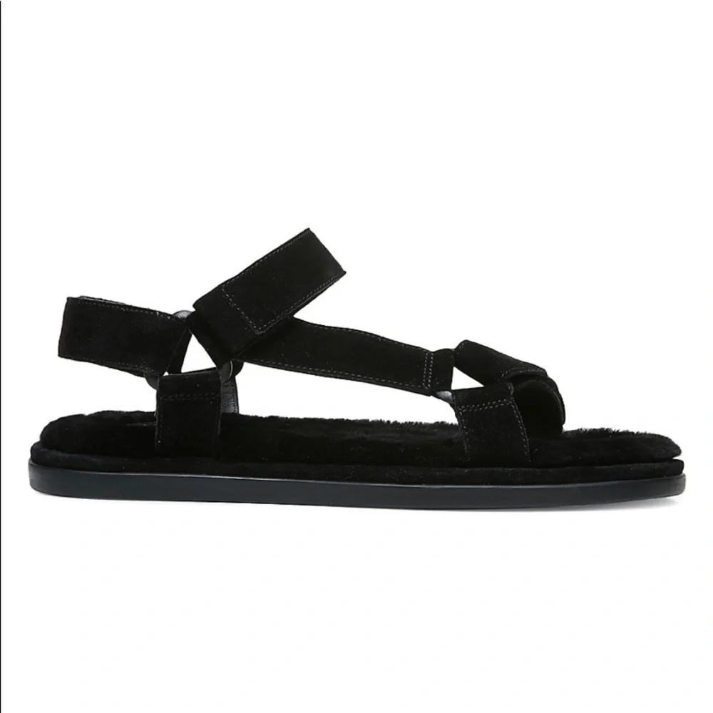 VINCE Vince Men's Destin Suede & Shearling Sandals - Black