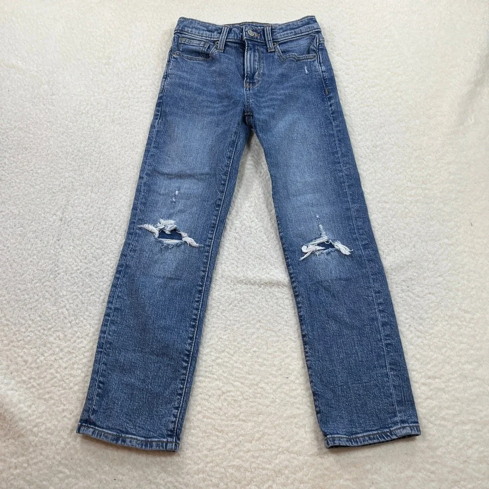 Old Navy Jeans Boys 10 Blue 360 Slim Built-In Tough Distressed Ripped 616944-05
