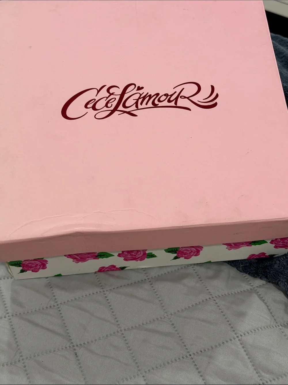 Betsey Johnson Pink Floral Platform Shoes Box