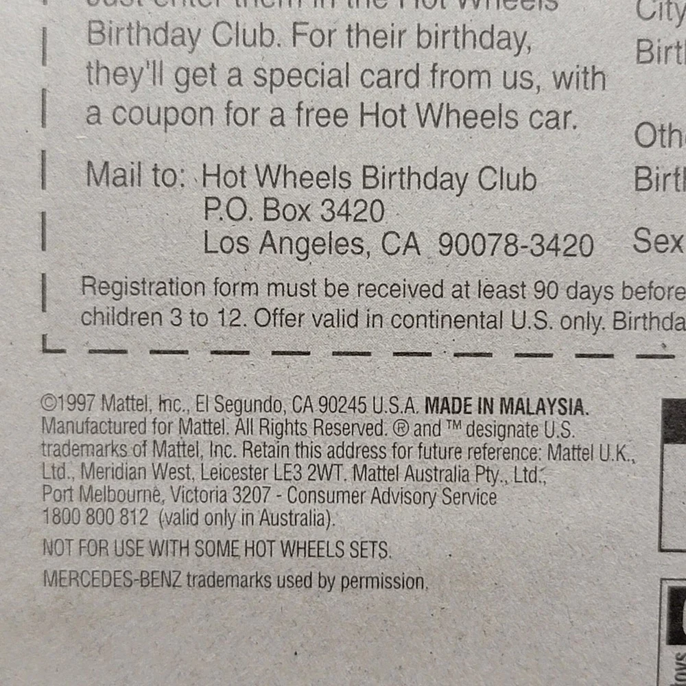 Hot Wheels this 1998