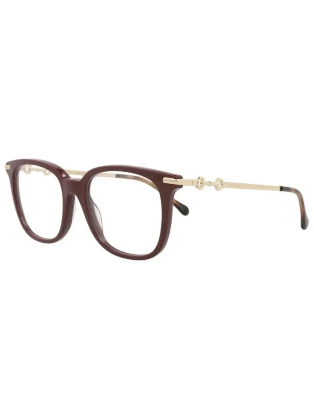 New Gucci Womens Square/Rectangle Brown Gold Transparent Fashion Designer Eyegla