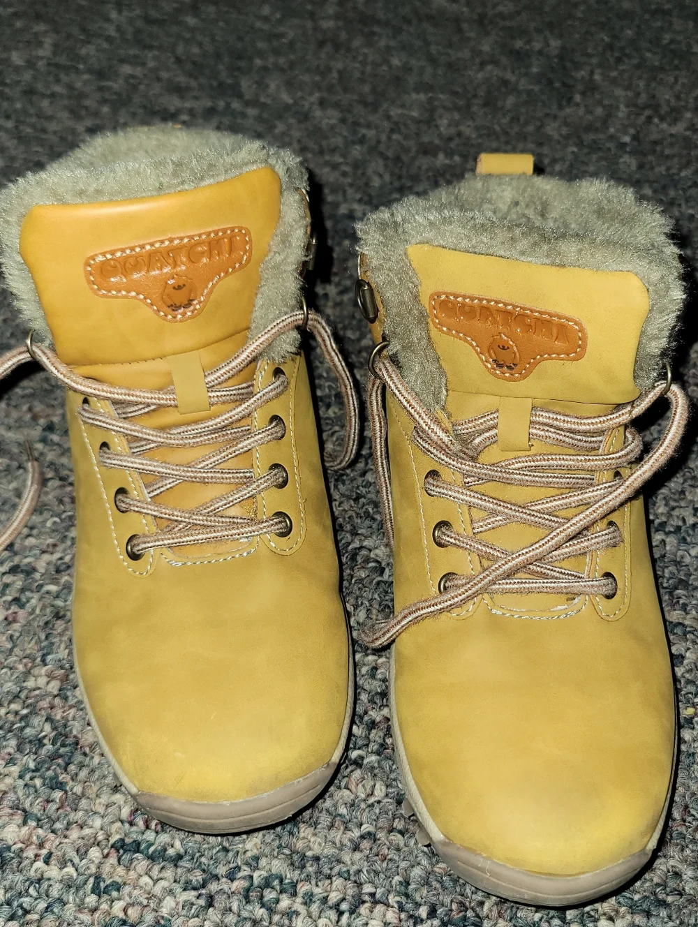 Cozy Fur-Lined Tan Lace-Up Boots