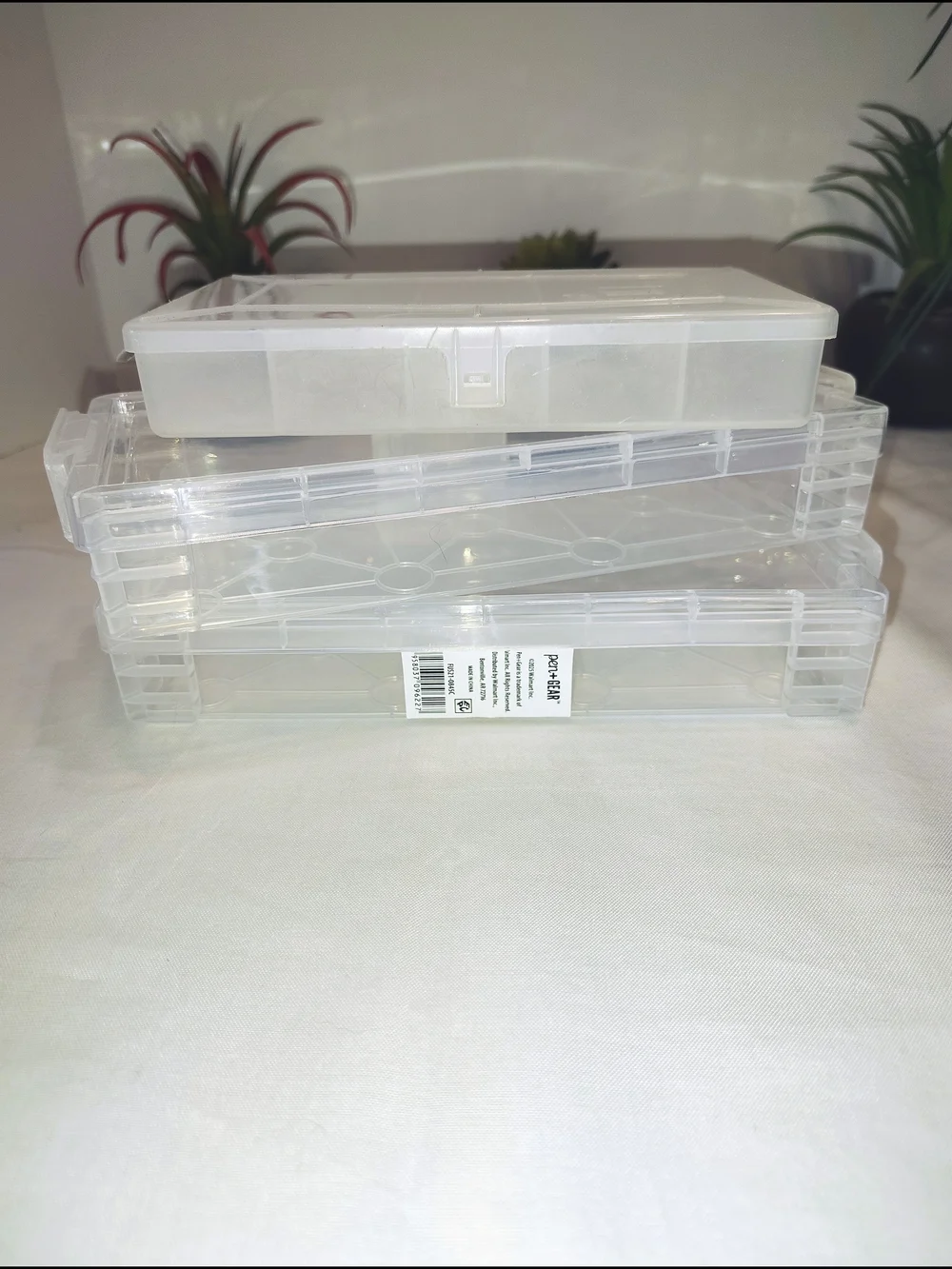 3 Clear Plastic Storage Trays