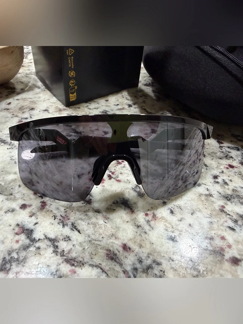 Oakley Kids Shield Sunglasses in Black with Smoke Lens