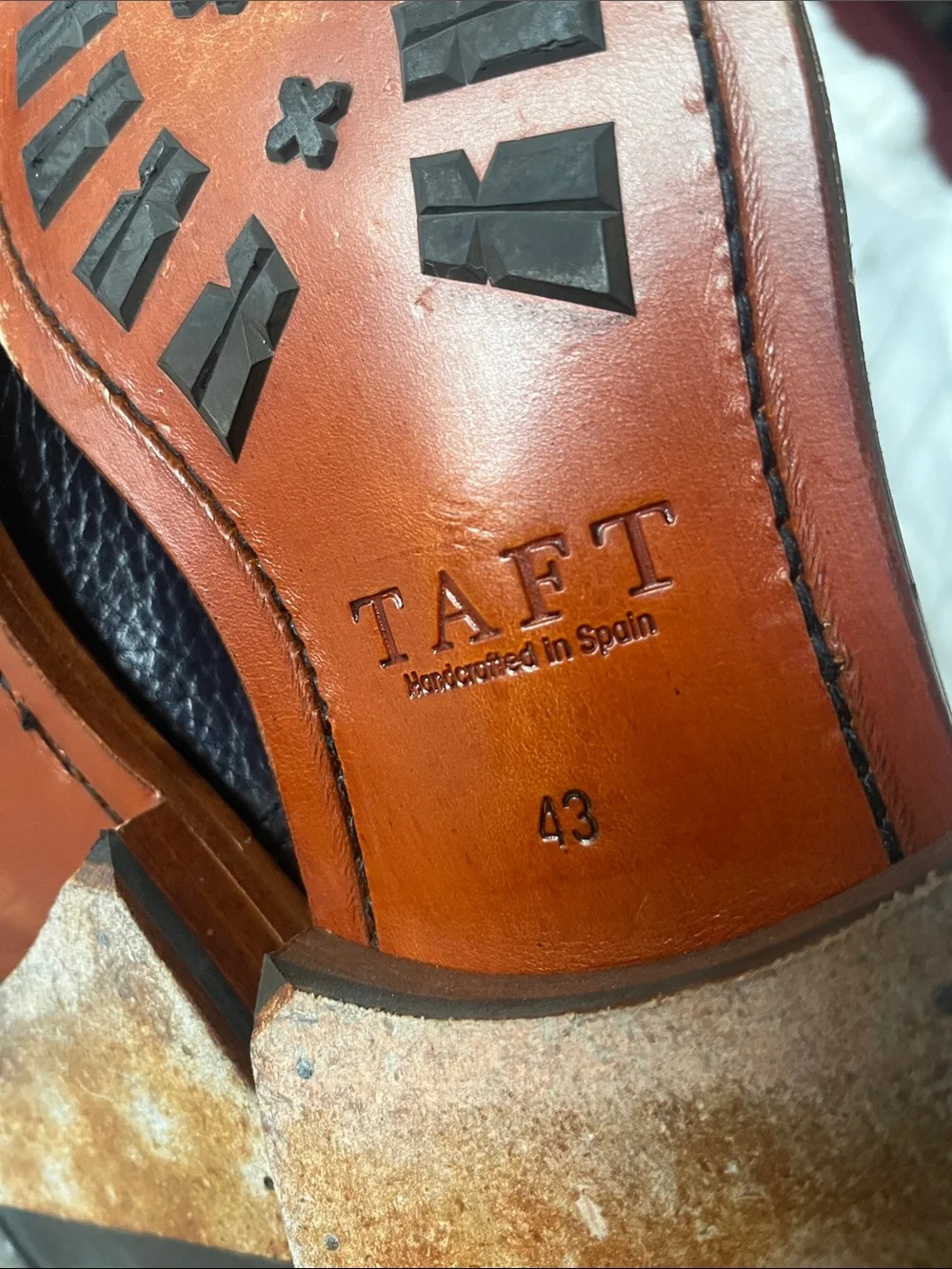 Taft Navy Rome Full-grain Leather Cap Toe Dress Boots