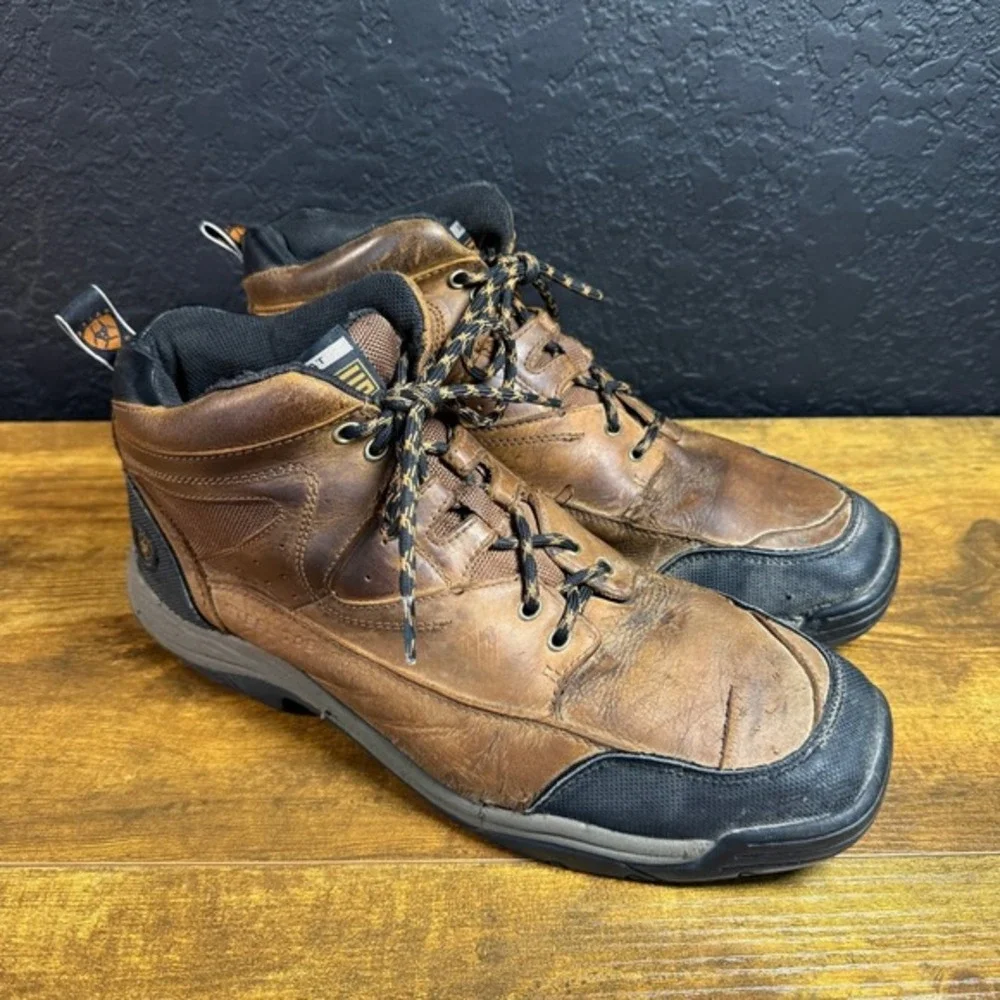 Ariat Terrain 10008633 Brown Leather Steel‎ Toe Work Boots Mens 12