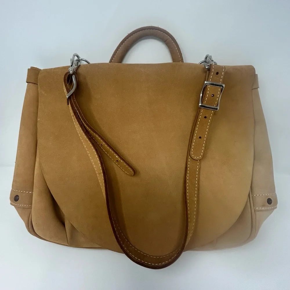 J. Peterman Co. British Tan Saddle leather bag