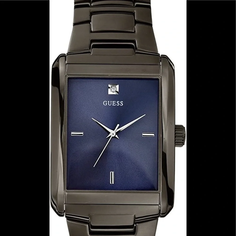 Guess Men's Watch U11515G1  Steel Chain Link Band Needs Battery