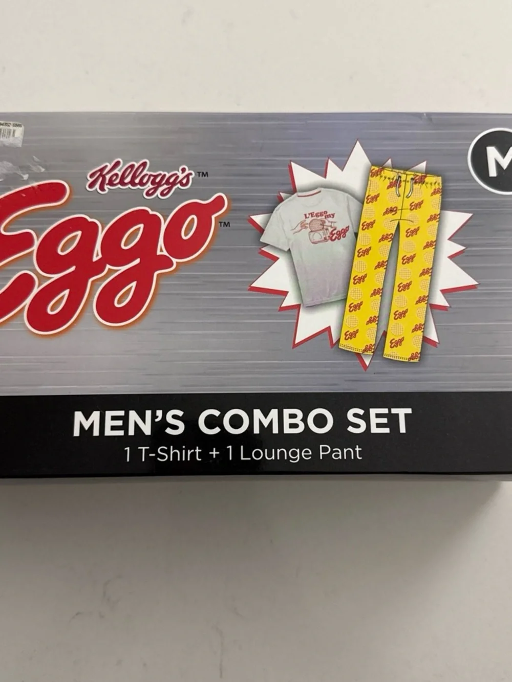 NWT Kellogg's Eggo Men's Yellow Lounge Pant & Gray T-Shirt Combo Size M