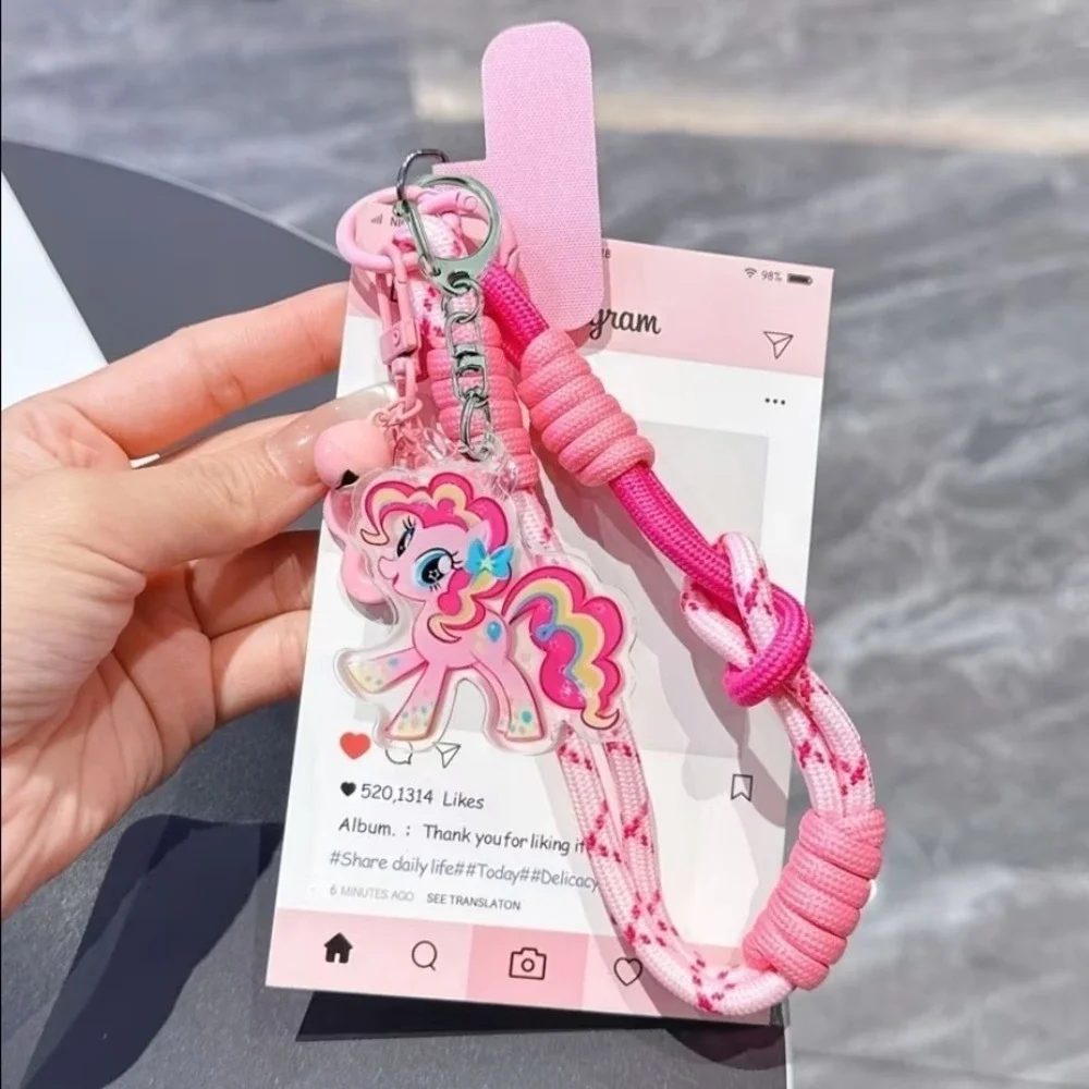 My Little Pony Pinkie Pie Phone Lanyard Charm Braided Rope AntiLoss Keychain MLP
