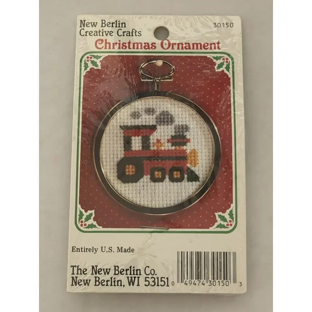 New Berlin‎ Creative Crafts Cross Stitch Train Christmas Ornament Kit #30150 NEW